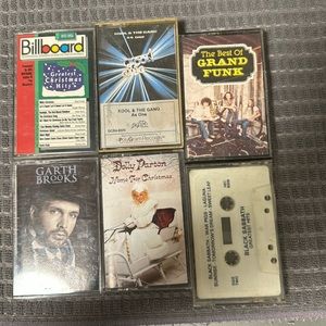 Six vintage cassette tapes